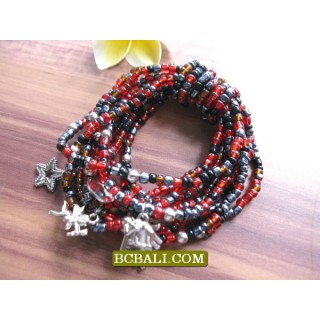 Charm Beads Bracelets Stretching Mix Color